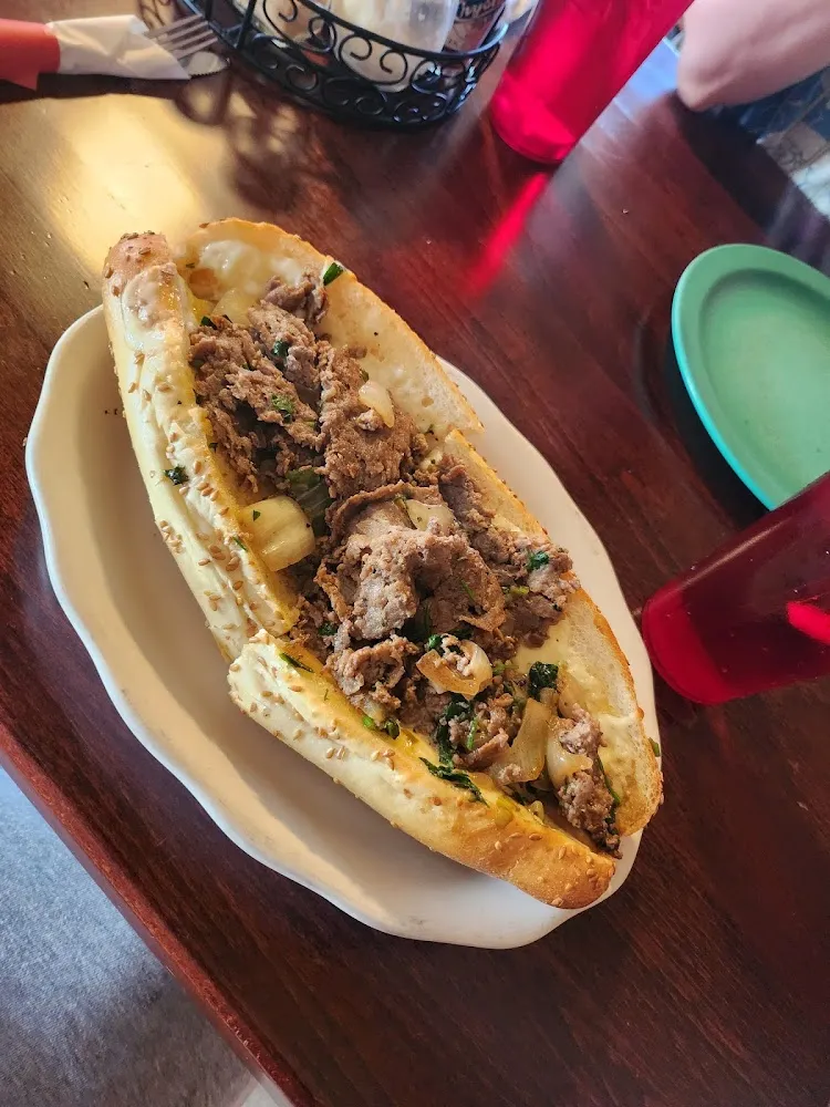 Philly Cheese Steak with Cooper Cheese Cheese Wiz Fried Onions